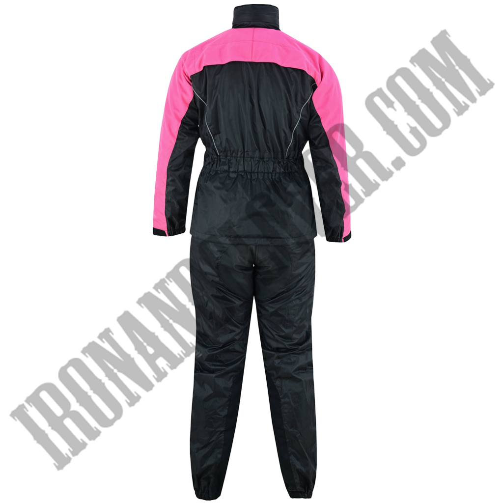 Women's Rain Suit in Black & Hot Pink