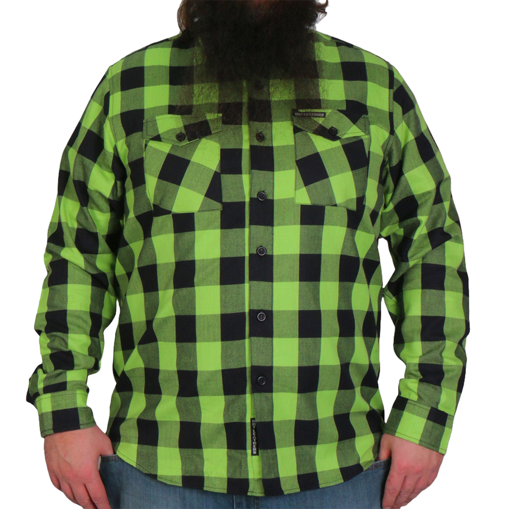 Men's Flannel Shirt in Black & Green