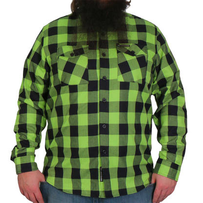 Men's Flannel Shirt in Black & Green