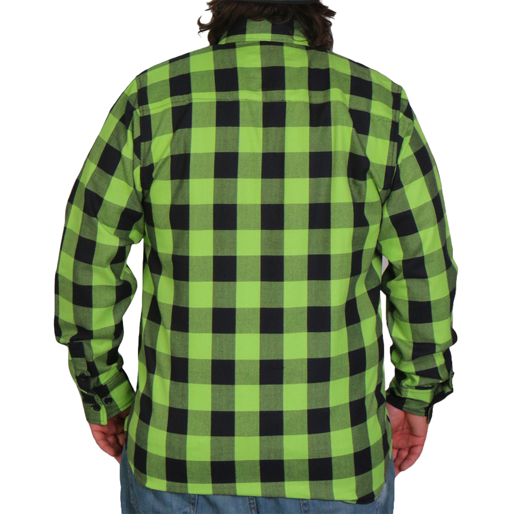 Men's Flannel Shirt in Black & Green