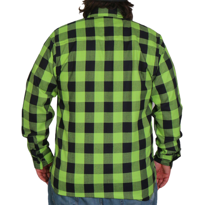 Men's Flannel Shirt in Black & Green