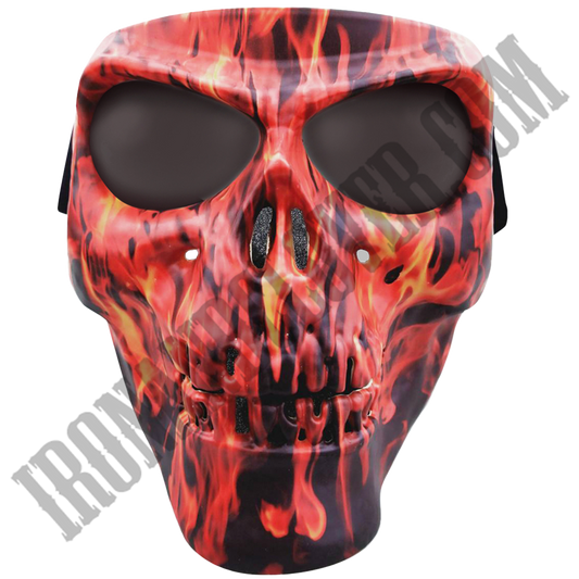 Skull Face Mask in Flames