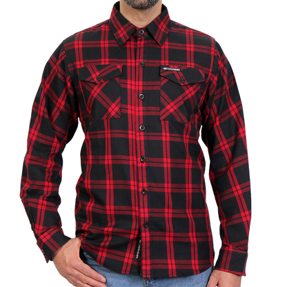 Men's Flannel Shirt in Black & Red