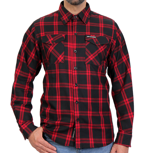 Men's Flannel Shirt in Black & Red