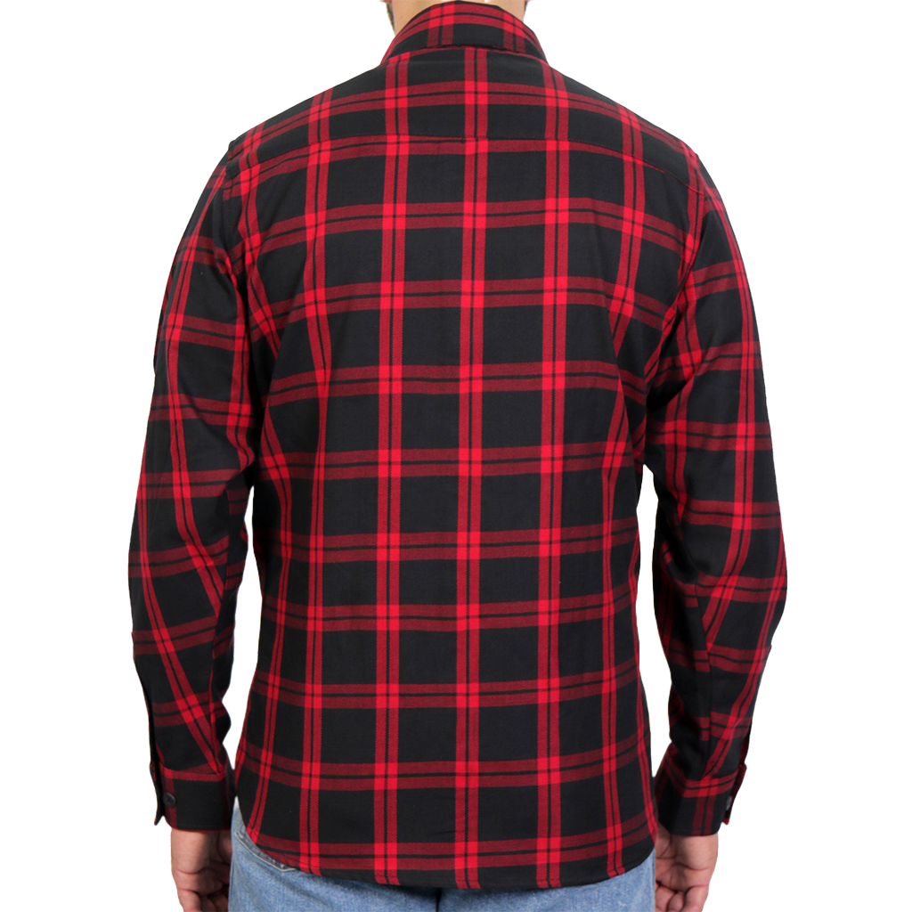 Men's Flannel Shirt in Black & Red