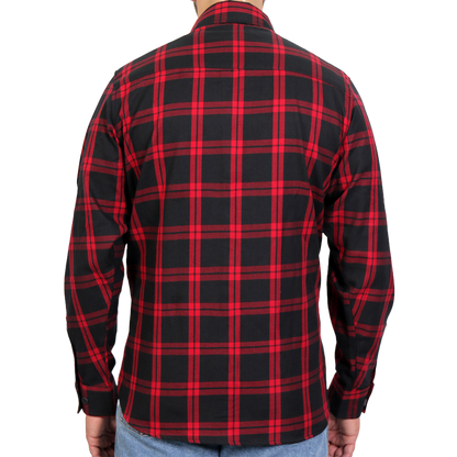 Men's Flannel Shirt in Black & Red