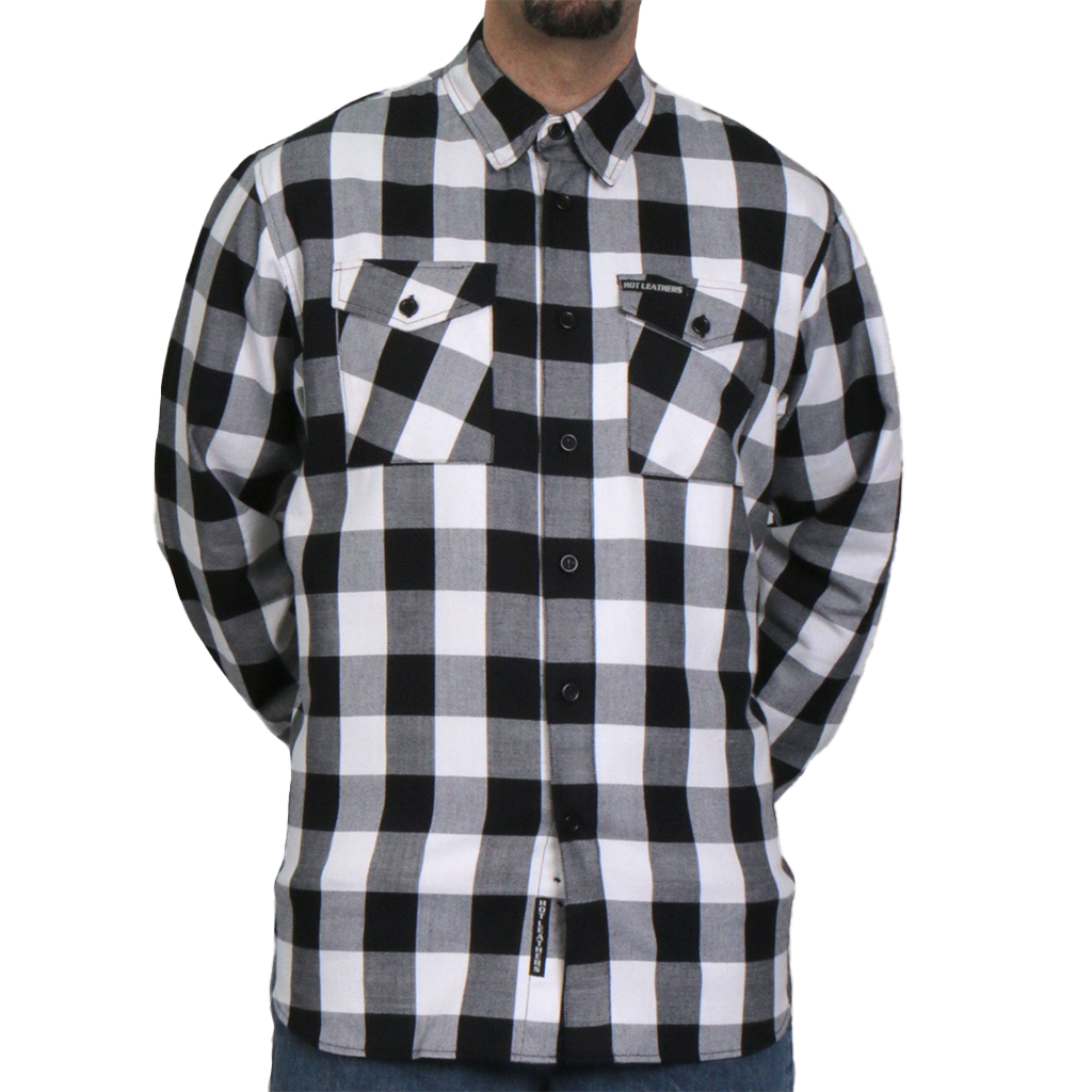 Men's Flannel Shirt in Black & White