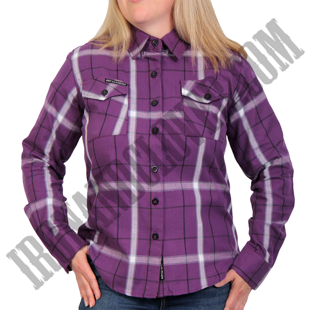 Flannel Shirt in Purple, White & Black