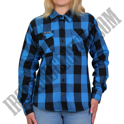 Flannel Shirt in Black & Aqua