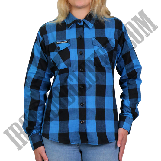 Flannel Shirt in Black & Aqua