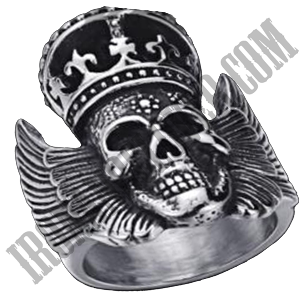 King with Wings Skull Ring