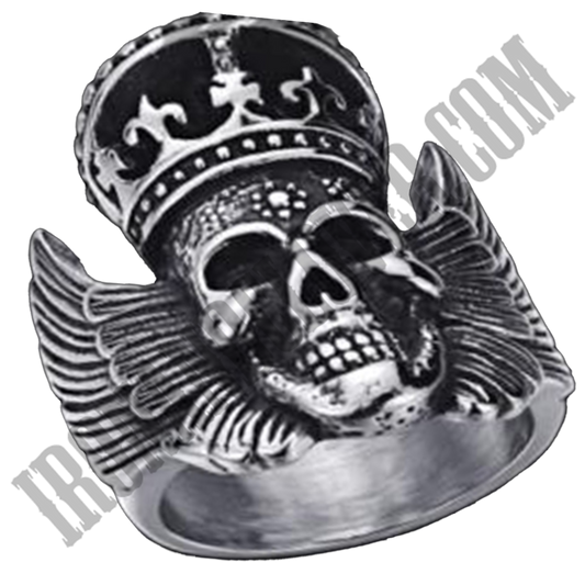 King with Wings Skull Ring