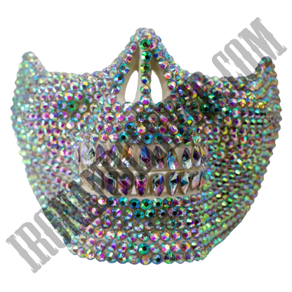 Rhinestone Skull Mask in Iridescent