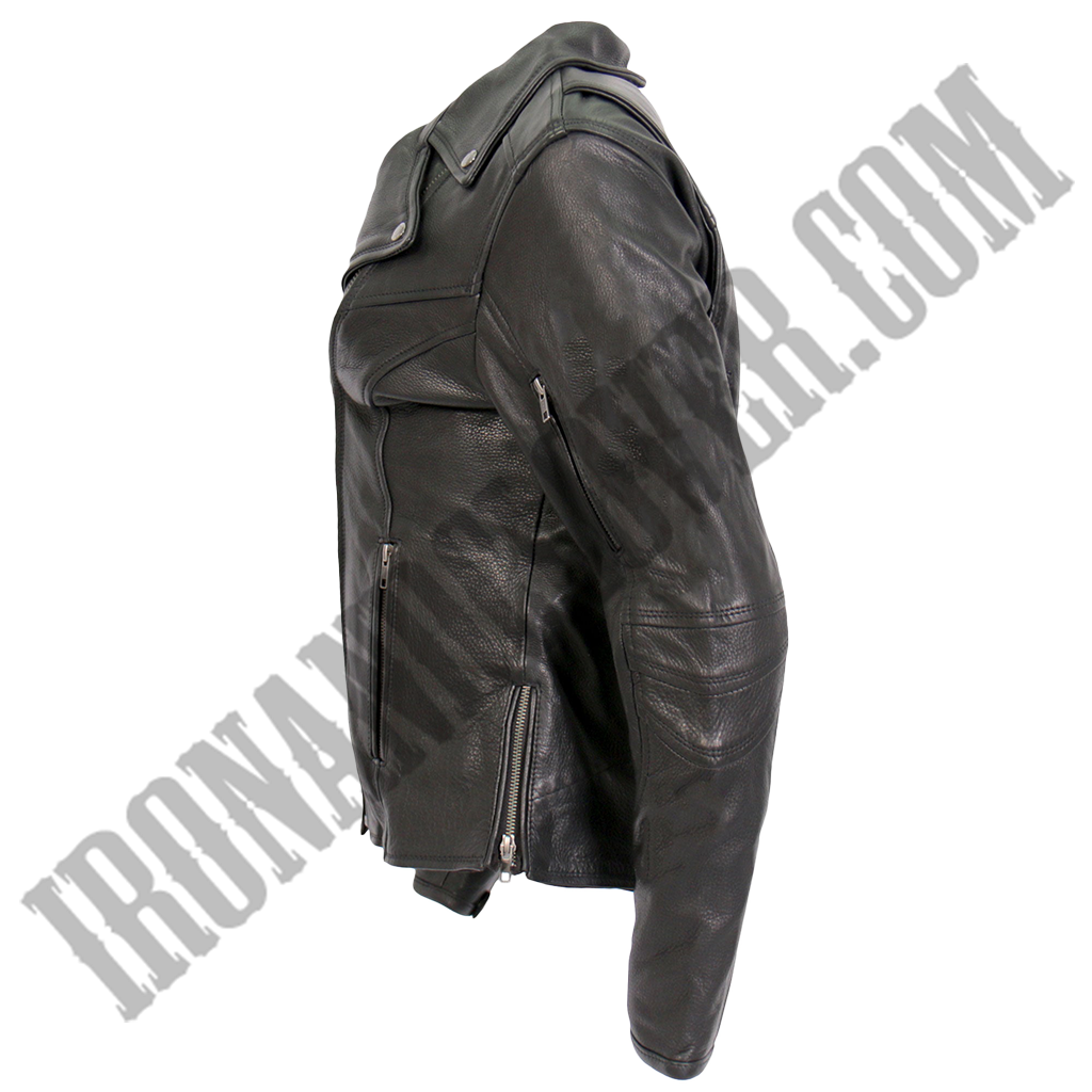 Lightweight Leather Jacket with Side Zippers