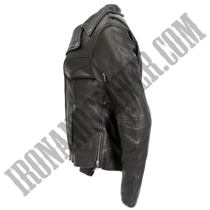 Lightweight Leather Jacket with Side Zippers