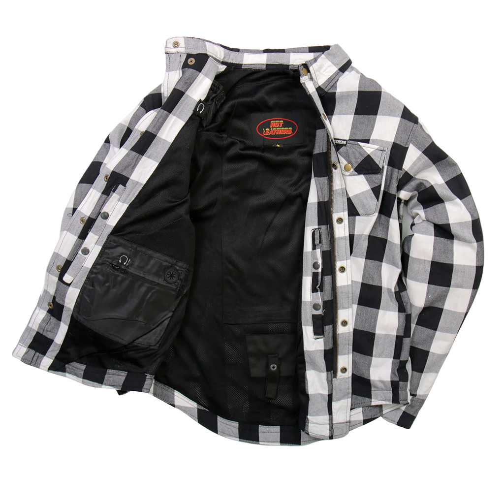 Armored Flannel Jacket in White & Black