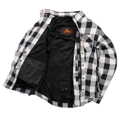 Armored Flannel Jacket in White & Black