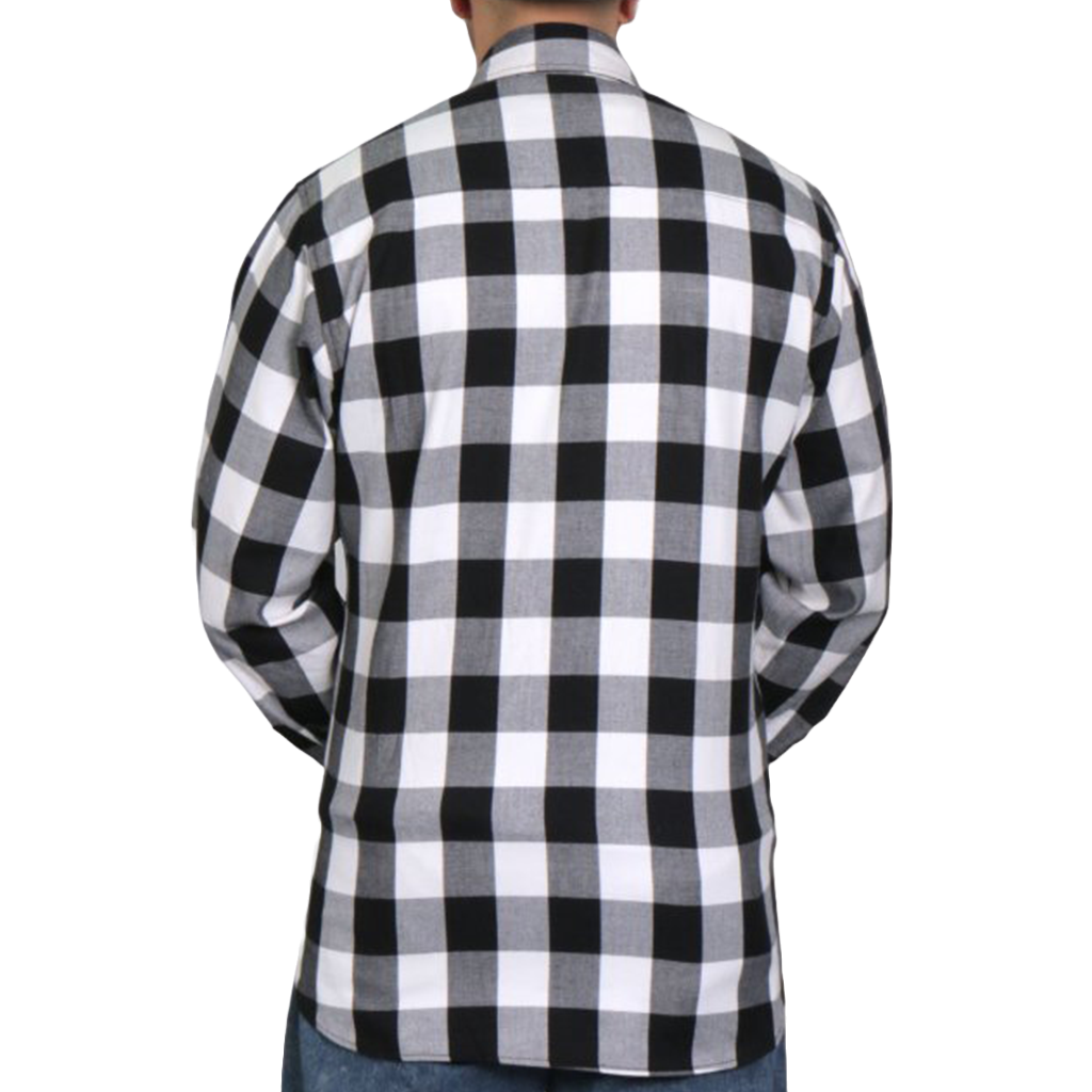 Men's Flannel Shirt in Black & White