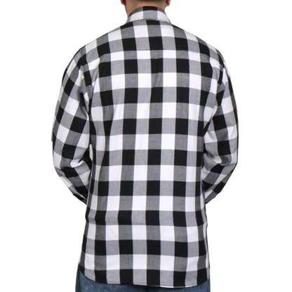 Men's Flannel Shirt in Black & White