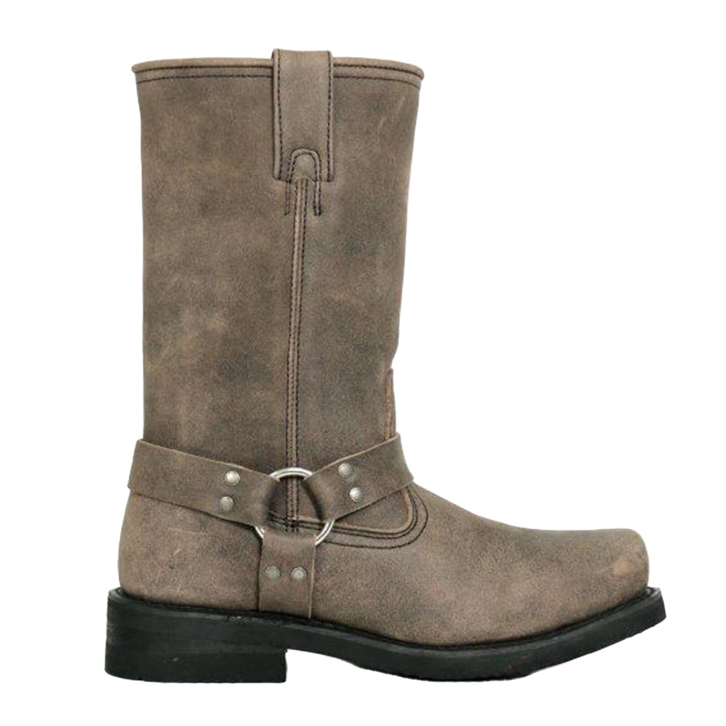 11-Inch Harness Boots in Stone Wash Brown