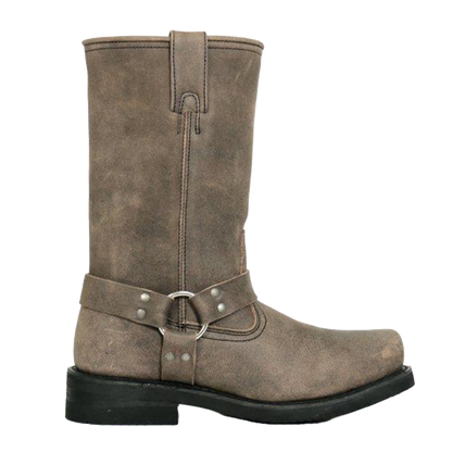 11-Inch Harness Boots in Stone Wash Brown