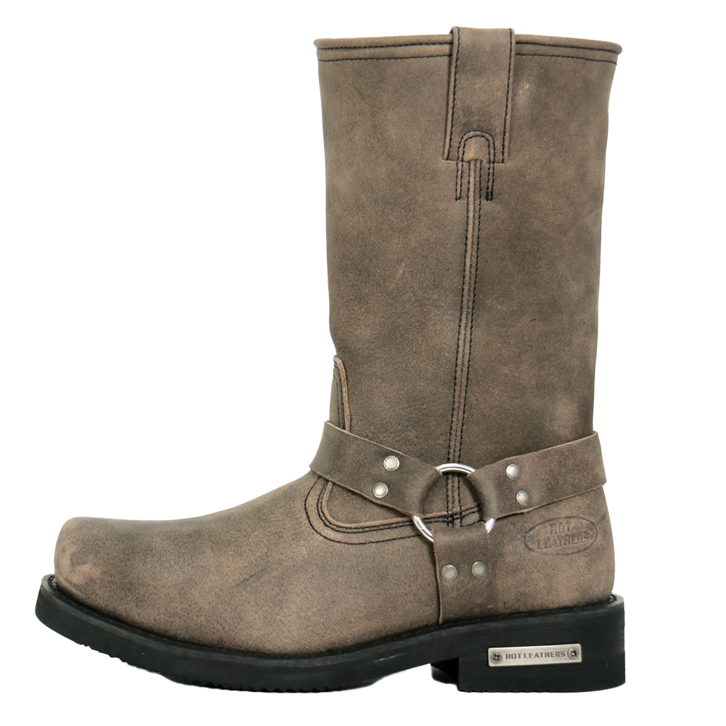 11-Inch Harness Boots in Stone Wash Brown