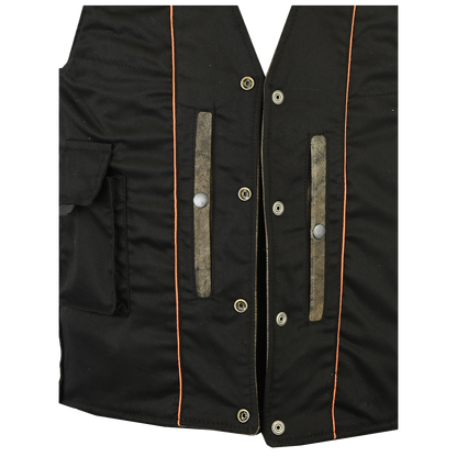 Traditional Motorcycle Vest in Antique Brown