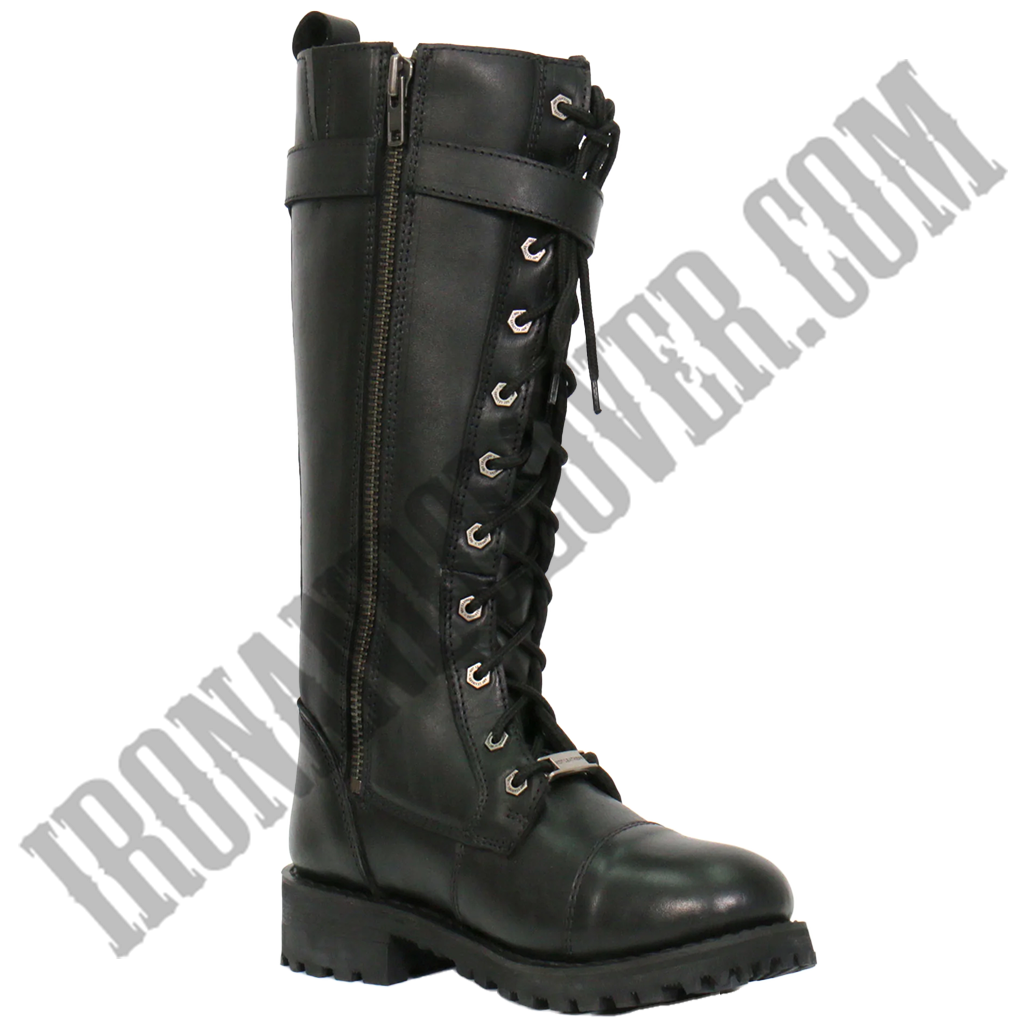 Knee-High Wild Roses Leather Boots