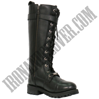 Knee-High Wild Roses Leather Boots