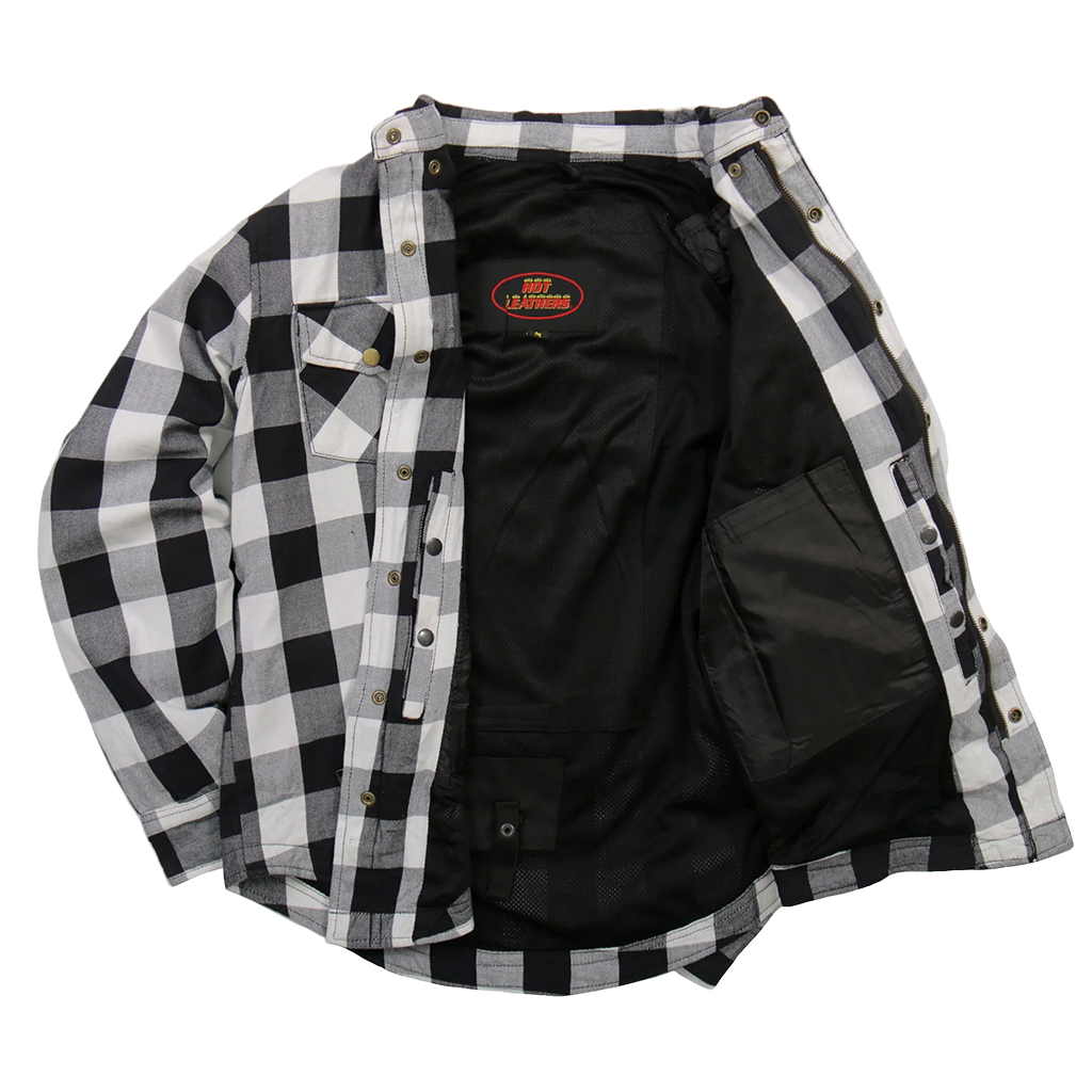 Armored Flannel Jacket in White & Black