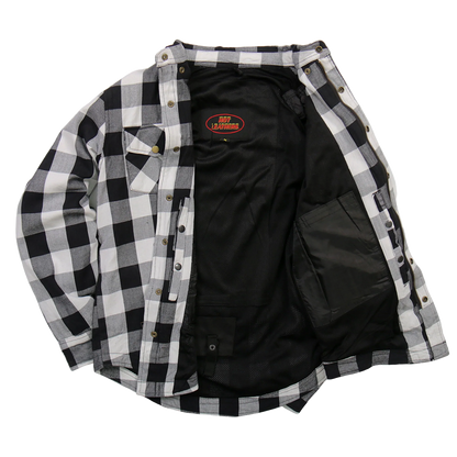 Armored Flannel Jacket in White & Black