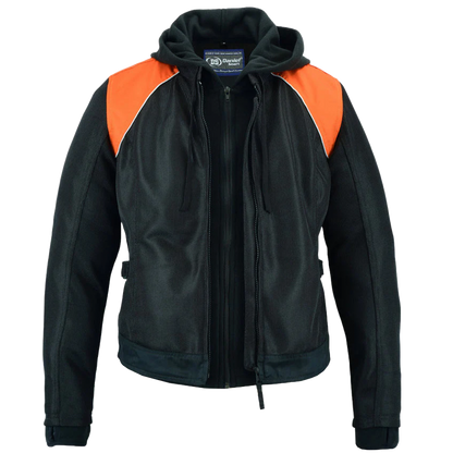 3-in-1 Motorcycle Jacket in Black & Orange