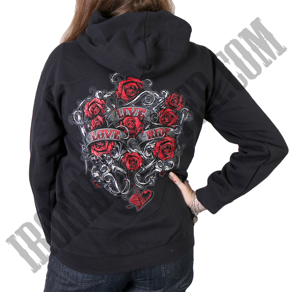 Live, Love, Ride & Roses Hoodie