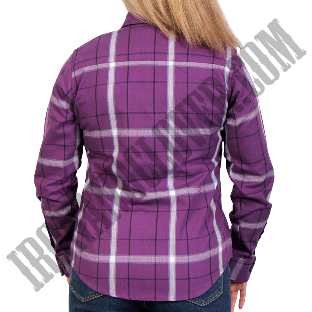 Flannel Shirt in Purple, White & Black