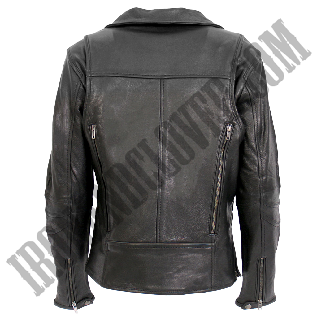 Lightweight Leather Jacket with Side Zippers