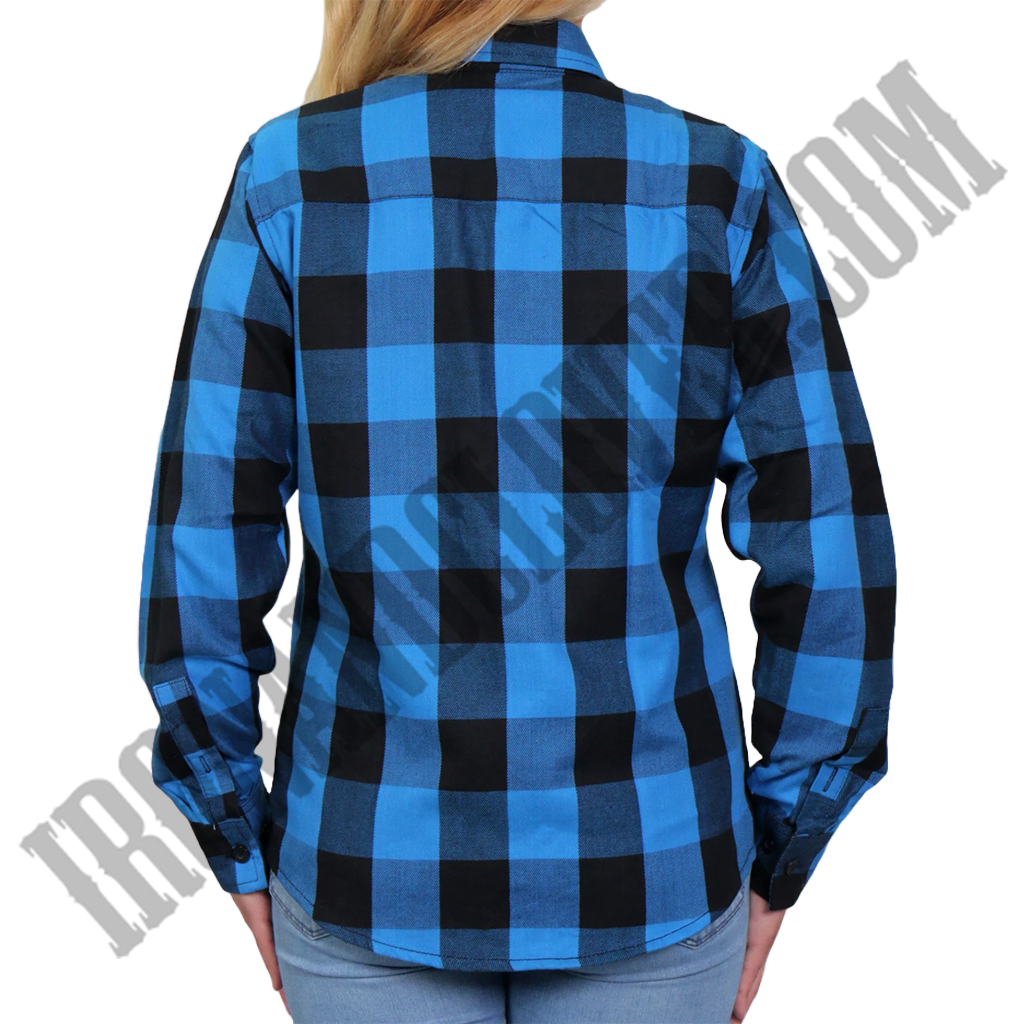 Flannel Shirt in Black & Aqua