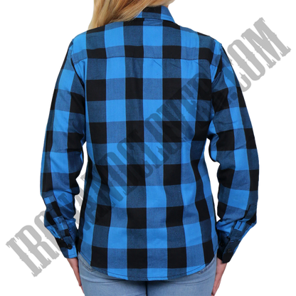 Flannel Shirt in Black & Aqua