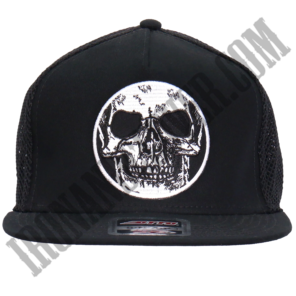 Circle Skull Snapback Hat