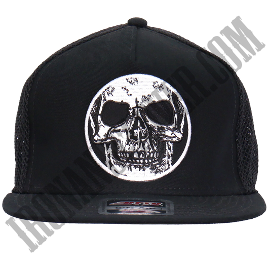 Circle Skull Snapback Hat