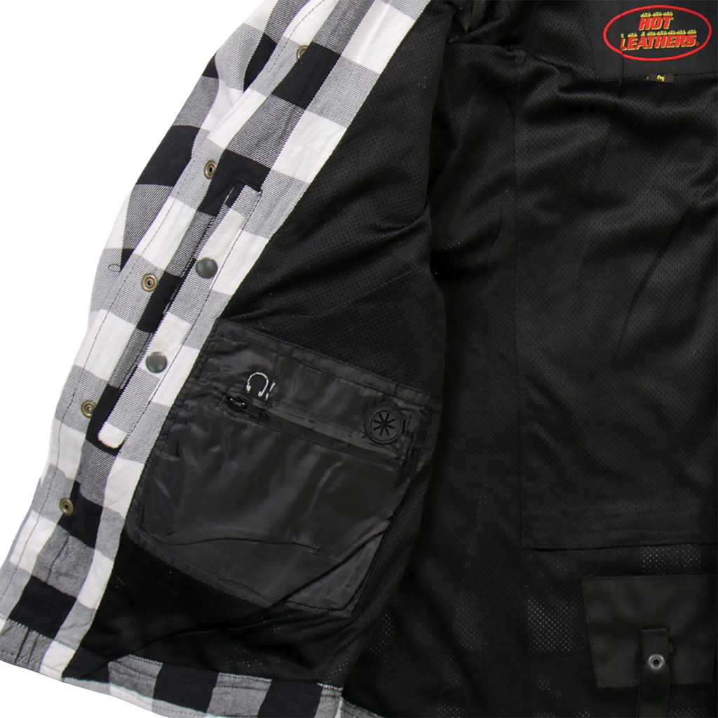 Armored Flannel Jacket in White & Black