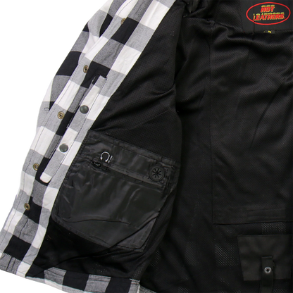 Armored Flannel Jacket in White & Black