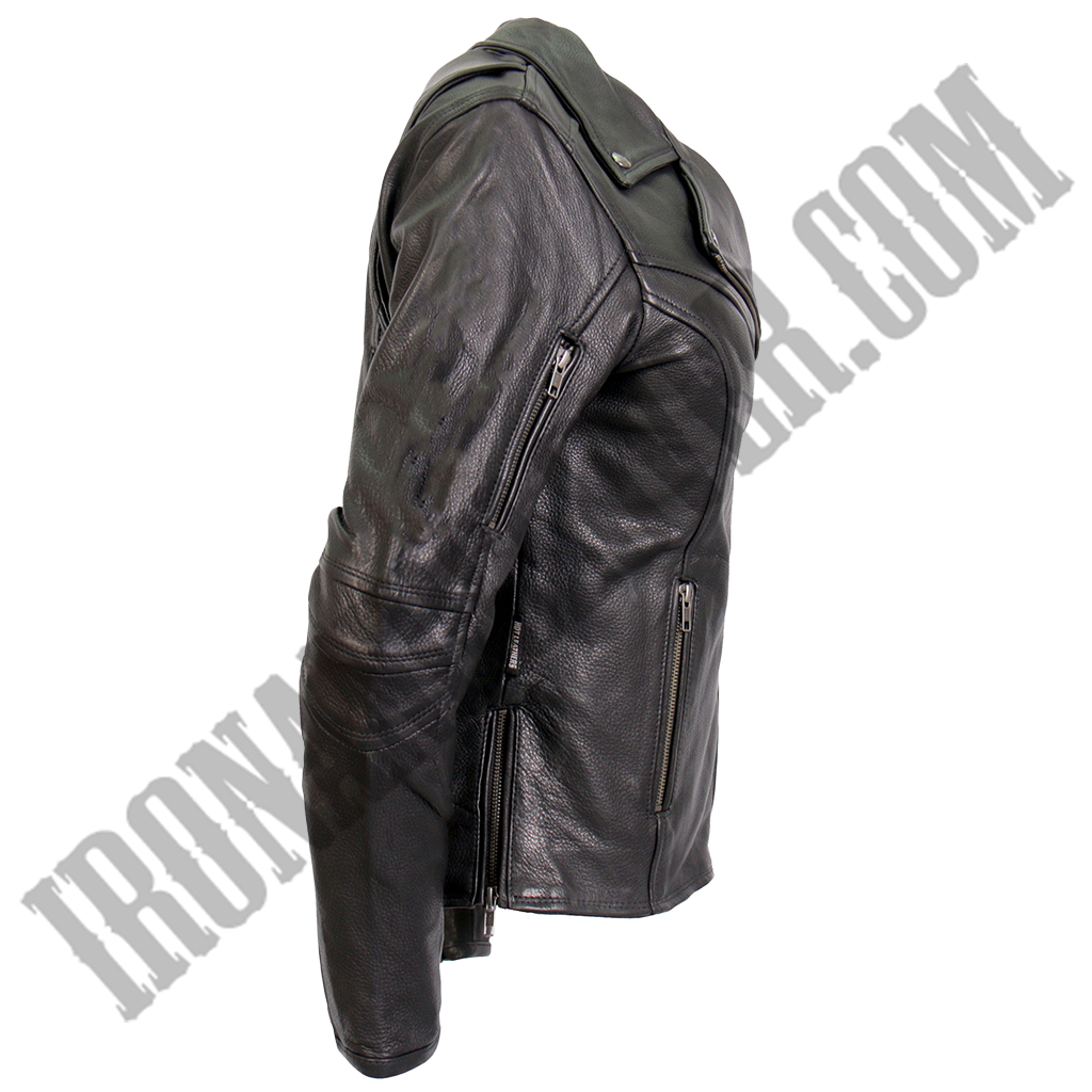 Lightweight Leather Jacket with Side Zippers