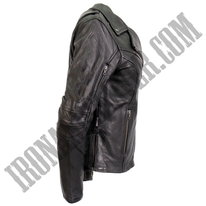 Lightweight Leather Jacket with Side Zippers