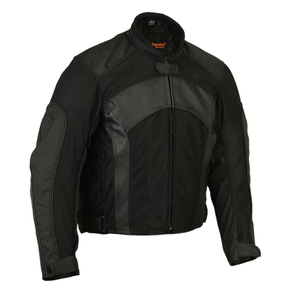 Mesh & Leather Padded Motorcycle Jacket