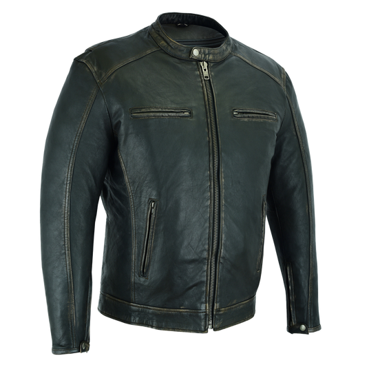 Cruiser Motorcycle Jacket in Distressed Gun Metal