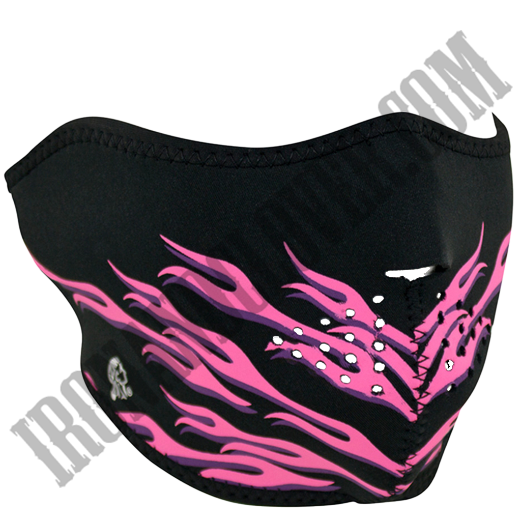 Pink Flames Half Face Mask