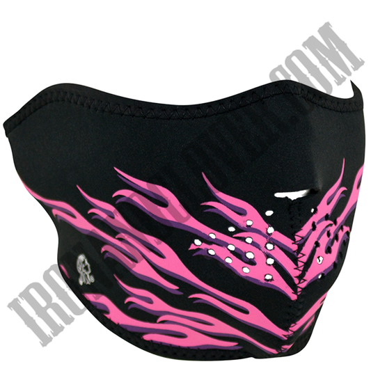 Pink Flames Half Face Mask