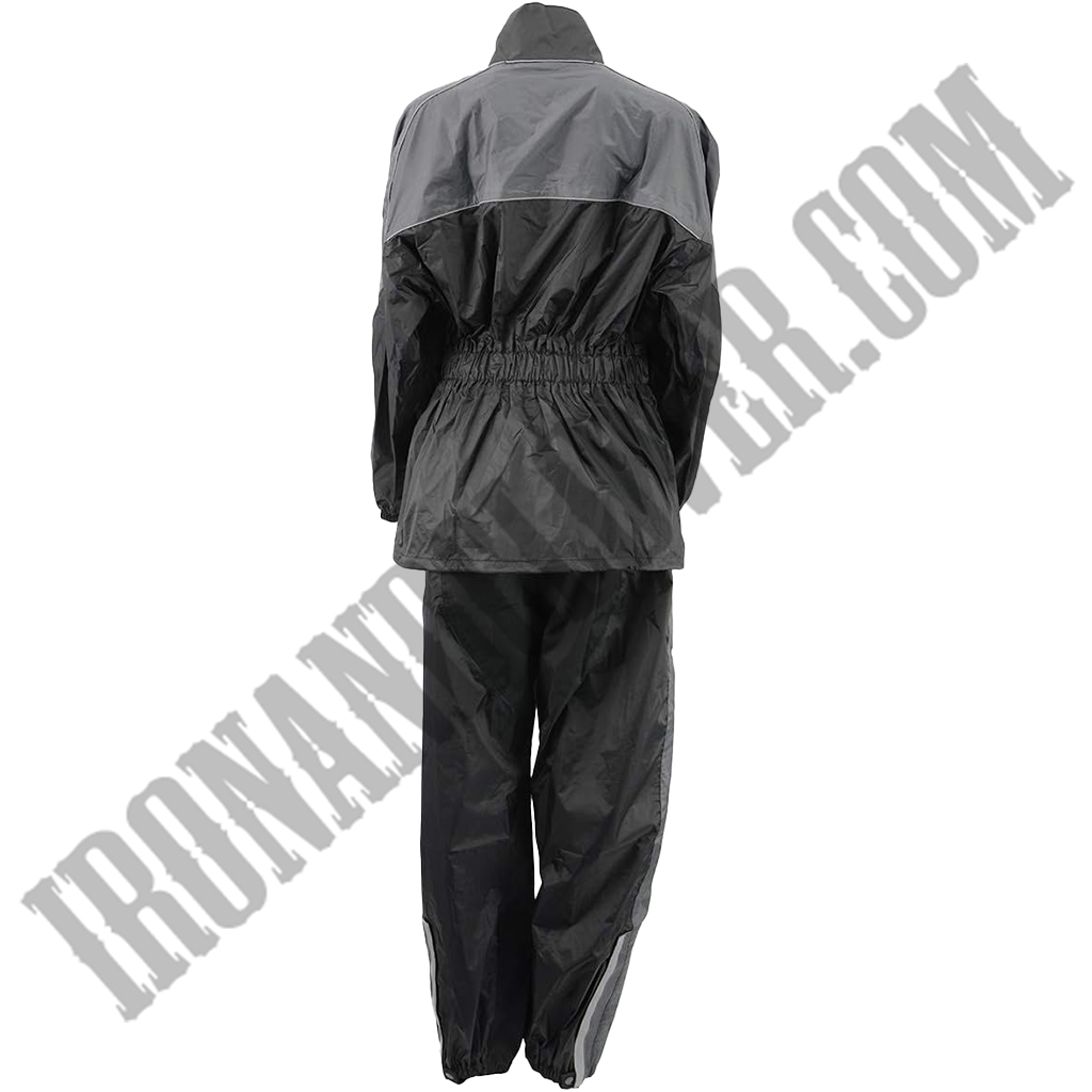 Women's Lightweight Oxford Rain Suit in Black & Grey