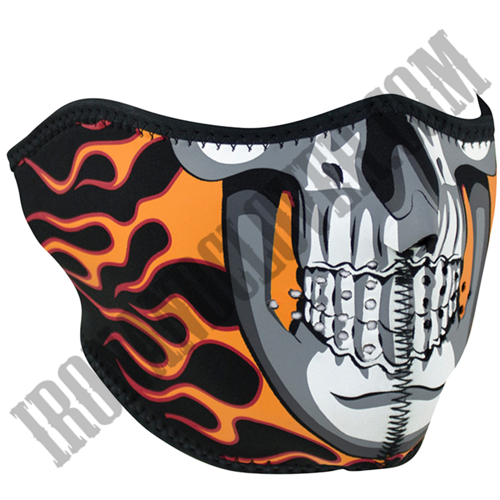 Burning Skull Half Face Mask