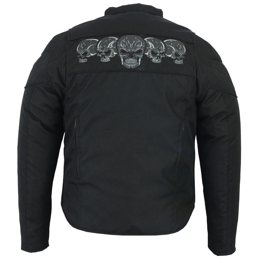 Textile Scooter Jacket with Reflective Skulls